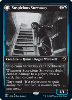 Suspicious Stowaway Silver Screen FOIL Innistrad Midnight Hunt NM - Image 1