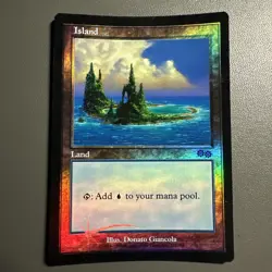 Island FOIL - Magic the Gathering Arena Promo Urza’s Saga MTG - LP/MP see pics - Image 1
