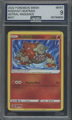 Pokemon TCG Radiant Heatran 027/189 Astral Radiance Radiant Rare AGS 9 - Image 1