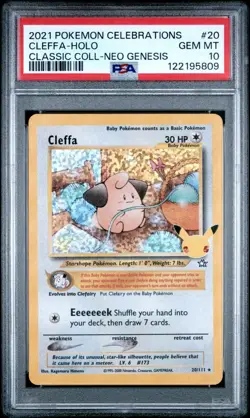 2021 Pokemon Celebration Classic Collection 20 Cleffa - Holo PSA 10 - Image 1
