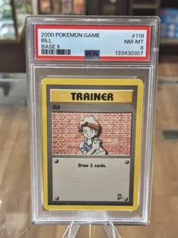 2000 Pokemon Base 2 # 118 Bill PSA 8! Trusted Seller! Free Ship! - Image 1