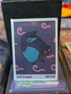 Lugia (evil loogia) #249 - Set Hit Holo - Gen 2 Pookiemoot Fan Art - Pokemon NM - Image 1