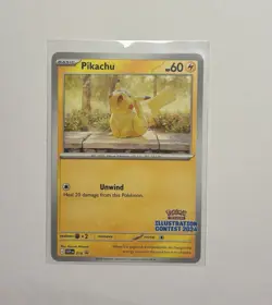 Pokemon TCG Illustration Contest 2024 Promo Cards (All 3 Promos) Pikachu - Image 3