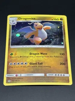 2017 Dragonite Sun & Moon 96/149 Cosmos Holo Rare Promo Pokemon TCG NM/LP - Image 3