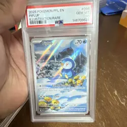 Pokemon Piplup 098/094 Illustration Rare Holo PSA 10 Phantasmal Flames 2025 - Image 1