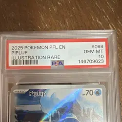 Pokemon Piplup 098/094 Illustration Rare Holo PSA 10 Phantasmal Flames 2025 - Image 4