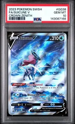 Pokemon Crown Zenith Suicune V #GG38 Full Art PSA 10 Gem Mint - Image 1