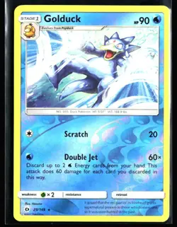 2017 Sun & Moon Golduck #29 Reverse Holo Rare Pokemon Card - Image 1