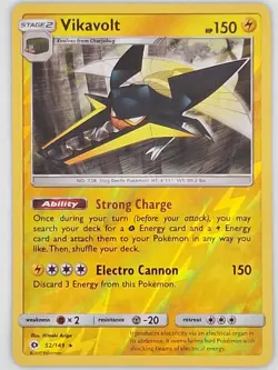 Vikavolt 52/149 Pokemon - Reverse Holo Sun & Moon MP - Image 1