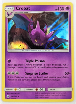 Pokemon TCG Crobat Sun & Moon Base Set 56/149 Holo Rare NM - Image 1