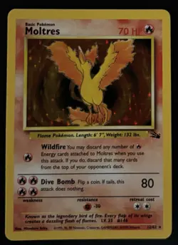 Pokemon Moltres Fossil Set Holo Rare 12/62 Unlimited Vintage Card TCG - Image 2
