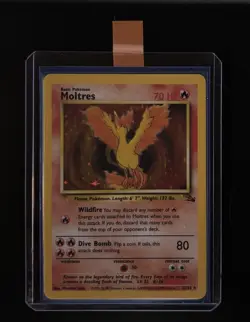 Pokemon Moltres Fossil Set Holo Rare 12/62 Unlimited Vintage Card TCG - Image 3