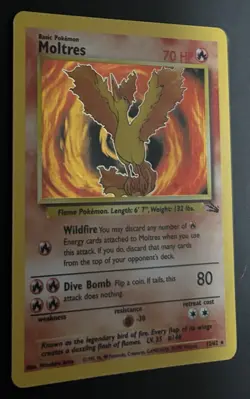 Pokemon Moltres Fossil Set Holo Rare 12/62 Unlimited Vintage Card TCG - Image 4