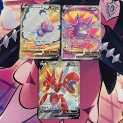 Pokemon Card | English Sword & Shield Full Art SR Darkness Ablaze X3 Card Bundle - Image 1
