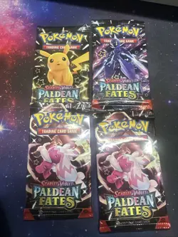 Pokemon PALDEAN FATES Booster Pack Lot: 4 Packs - Image 2
