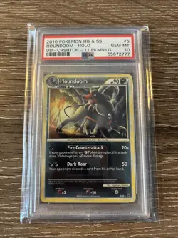 2010 Pokemon Houndoom HG & SS Holo GEM MT 10 Card Crosshatch ‘11 Pokemon League - Image 1