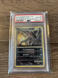 2010 Pokemon Houndoom HG & SS Holo GEM MT 10 Card Crosshatch ‘11 Pokemon League - Image 2
