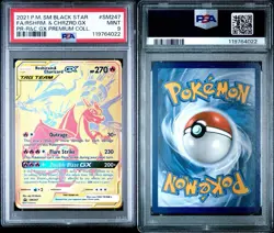 2021 Pokemon SM Black Star F/A Reshiram & Charizard GX PSA 9 Mint Gold Card - Image 3