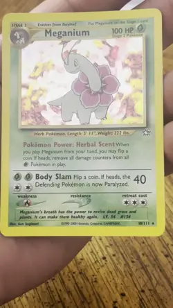 Pokemon TCG Meganium Neo Genesis Holo Unlimited Rare Card 10/111 2000 - Image 2