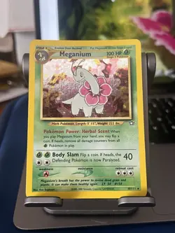 Pokemon TCG Meganium Neo Genesis Holo Unlimited Rare Card 10/111 2000 - Image 3