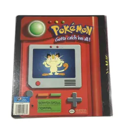 1999 Vintage Pokemon 3-Ring Card Binder Thunder Wave Electric Nintendo Made USA - Image 2