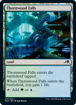 Thornwood Falls FOIL Kamigawa: Neon Dynasty NM Land Common MAGIC CARD ABUGames - Image 1