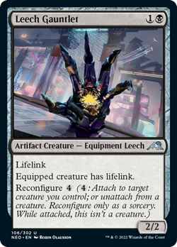Leech Gauntlet FOIL Kamigawa: Neon Dynasty NM Artifact Uncommon CARD ABUGames - Image 1