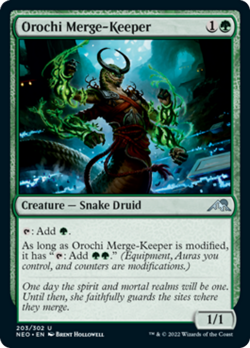 Orochi Merge-Keeper FOIL Kamigawa: Neon Dynasty NM Green Uncommon CARD ABUGames - Image 1