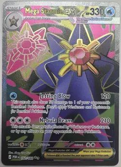 Mega Starmie ex 102/088 Ultra Rare Full Art NM Pokemon Card Perfect Order - Image 1