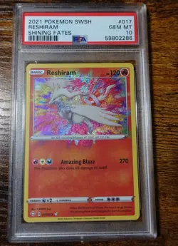 Reshiram 017/072 PSA 10 Shining Fates Amazing Rare Pokemon Card Graded - Image 1