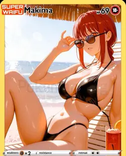 Makima Non Holographic Trainer Sexy Anime Waifu Adult Card 10-26 - Image 1