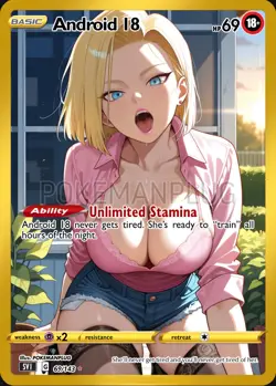 Android 18 Ability Waifu Anime Girl Trading Card ACG Custom - Image 1