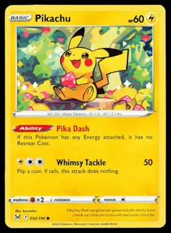 2022 Sword & Shield - Lost Origin Pikachu #52 Non Holo Pokemon Card - Image 1