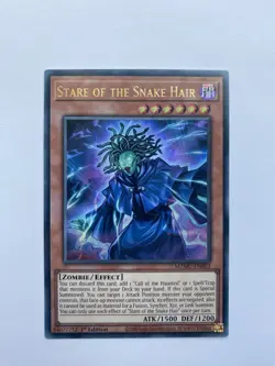 MZMU-EN003 Stare of the Snake Hair Ultra Rare 1st Edition YuGiOh NM Card - Image 1