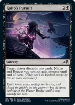 Kaito's Pursuit FOIL Kamigawa: Neon Dynasty NM Black Common MAGIC CARD ABUGames - Image 1