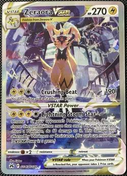 Zeraora VSTAR GG43/GG70 Crown Zenith: Galarian Gallery Holo MINT Pokemon Card - Image 1