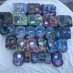 Pokemon TCG Empty Tin Lot Collectible Storage Cases No Cards Bulk Metal Tins - Image 1