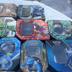 Pokemon TCG Empty Tin Lot Collectible Storage Cases No Cards Bulk Metal Tins - Image 3