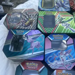 Pokemon TCG Empty Tin Lot Collectible Storage Cases No Cards Bulk Metal Tins - Image 5