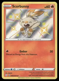 Pokemon Cards Scorbunny SV015/SV122 Shining Fates Shiny Rare NM *2 - Image 1
