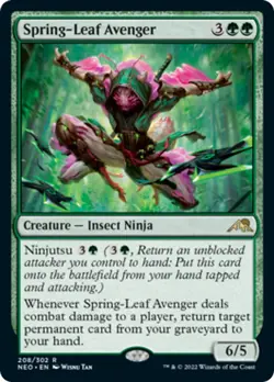 Spring-Leaf Avenger FOIL Kamigawa: Neon Dynasty NM Green Rare MTG CARD ABUGames - Image 1