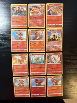 12 Fire Pokemon Card Collection 2016-2022 Rare Cards - Image 1