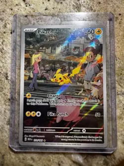 Pokemon Pikachu 173/165 Scarlet & Violet 151 Illustration Rare Holo Card - Image 1