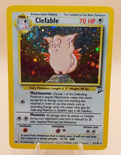 Clefable Base Set 2 Holo Rare No. 5/130 Pokemon Card - 2000 SWIRL - Image 1