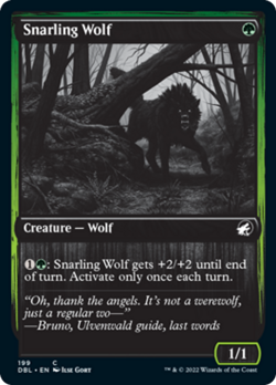 Snarling Wolf (Silver Screen) FOIL Innistrad: Double Feature - Midnight Hunt NM - Image 1