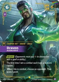 Draven - Audacious (Alternate Art) [SFD - 148a/221] - NM [Foil] TCG Riftbound - Image 1