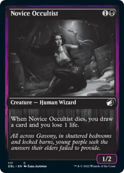 Novice Occultist Silver Screen FOIL Innistrad Midnight Hunt NM - Image 1