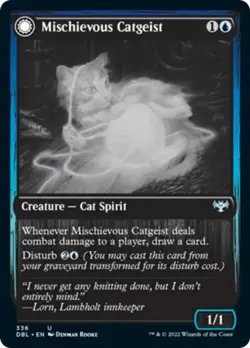 Mischievous Catgeist Silver Screen FOIL Innistrad Crimson Vow NM - Image 1