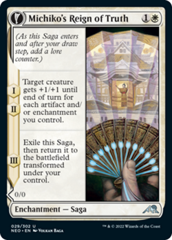Michiko's Reign of Truth / Portrait of Michiko FOIL Kamigawa: Neon Dynasty NM - Image 1