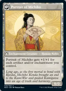 Michiko's Reign of Truth / Portrait of Michiko FOIL Kamigawa: Neon Dynasty NM - Image 2